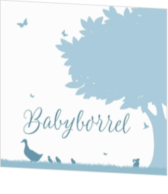 Babyborrel kaartjes & Kraamfeest uitnodigingen - geboortekaartje KB645-J
