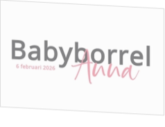 Babyborrel kaartjes & Kraamfeest uitnodigingen - geboortekaartje KB320-M