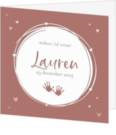 Geboortekaartje Lauren - Handjes