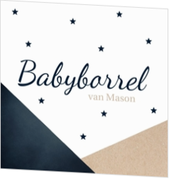 Babyborrel kaartjes & Kraamfeest uitnodigingen - geboortekaartje KB625-J