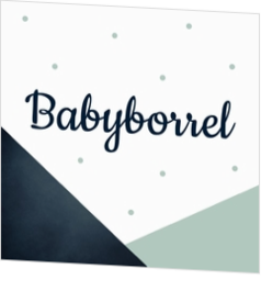 Babyborrel kaartjes & Kraamfeest uitnodigingen - geboortekaartje KB626