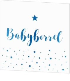 Babyborrel kaartjes & Kraamfeest uitnodigingen - geboortekaartje KB667-J