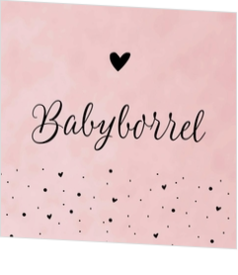 Babyborrel kaartjes & Kraamfeest uitnodigingen - geboortekaartje KB623-M