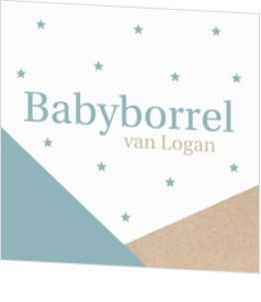 Babyborrel kaartjes & Kraamfeest uitnodigingen - geboortekaartje KB505-J