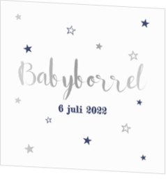 Babyborrel kaartjes & Kraamfeest uitnodigingen - geboortekaartje KB480-J