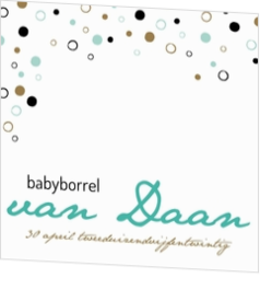 Babyborrel kaartjes & Kraamfeest uitnodigingen - geboortekaartje KB479-J