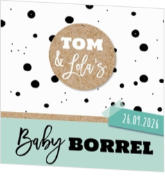 Babyborrel kaartjes & Kraamfeest uitnodigingen - geboortekaartje KB338