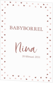 Babyborrel kaartjes & Kraamfeest uitnodigingen - geboortekaartje KB752-M