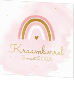 Babyborrel kaartjes & Kraamfeest uitnodigingen - geboortekaartje KB676-M