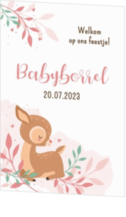 Babyborrel kaartjes & Kraamfeest uitnodigingen - geboortekaartje KB708-M