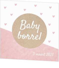 Babyborrel kaartjes & Kraamfeest uitnodigingen - geboortekaartje KB732-M