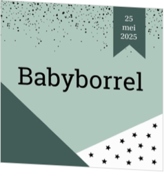 Babyborrel kaartjes & Kraamfeest uitnodigingen - geboortekaartje KB786-J