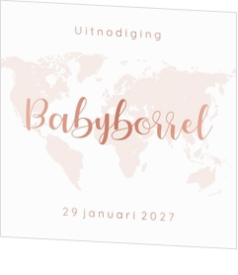 Babyborrel kaartjes & Kraamfeest uitnodigingen - geboortekaartje KB800