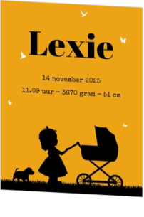 Poster voor in de babykamer - geboortekaartje LC647-M-P1