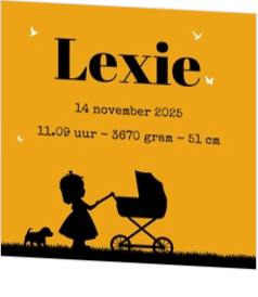 Poster voor in de babykamer - geboortekaartje LC647-M-P3