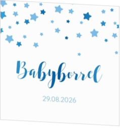 Babyborrel kaartjes & Kraamfeest uitnodigingen - geboortekaartje KBLE018-J