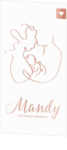 Geboortekaartjes in de kleur Roségoud - geboortekaartje LCIH157-M