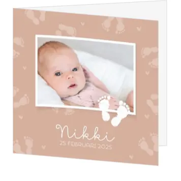 Geboortekaart Nikki - Kleine voetjes