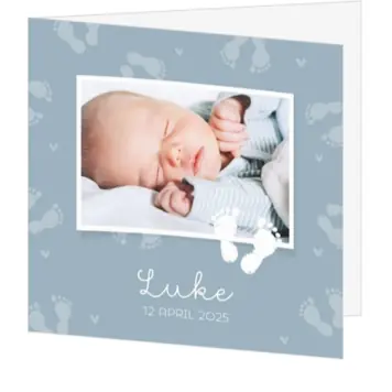 Geboortekaart Luke - Kleine voetjes