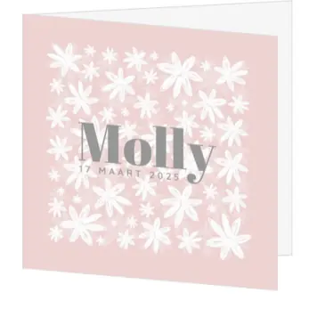 Geboortekaart Molly - Bloemetjes