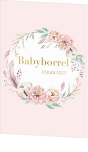 Babyborrel bloemenkrans roze