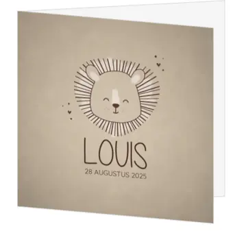 Geboortekaart Louis - Leeuwtje