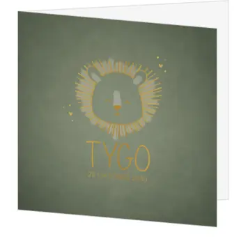 Geboortekaart Tygo - Gouden Leeuwtje
