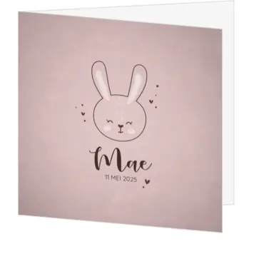 Geboortekaart Mae - Konijntje