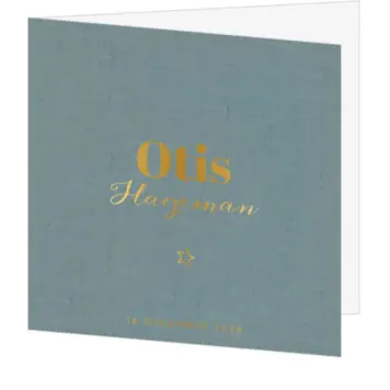 Geboortekaart Otis - Goud en blauw