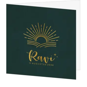 Geboortekaart Ravi - Gouden zonnestralen