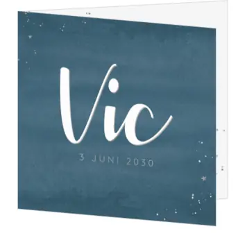 Geboortekaart Vic - Zilveren schaduw