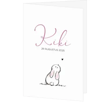 Geboortekaart Kiki - Lief konijntje