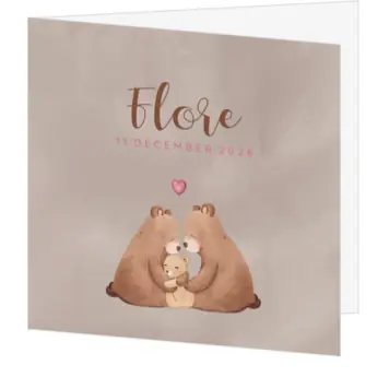 Geboortekaart Flore - Berenfamilie