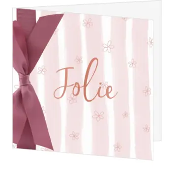 Romantisch geboortekaartje Jolie 
