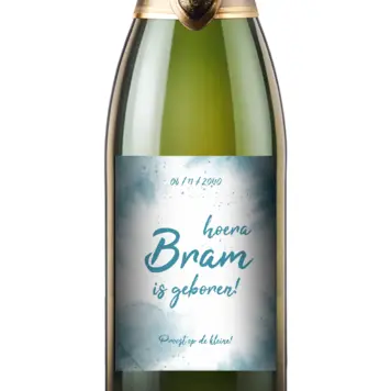 Proost op de kleine! Wijnetiket met naam