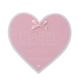 Isabel - Hart met roze strikje