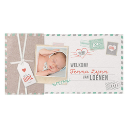Geboortekaartjes met labeltjes - geboortekaartje 717025
