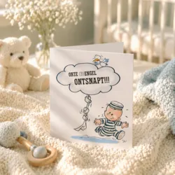 Maurice - Humoristische geboortekaart met babyboefje