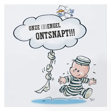 Maurice - Humoristische geboortekaart met babyboefje
