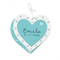 Emile - Lief hangertje bestaande uit 3 hartjes met wit touwtje