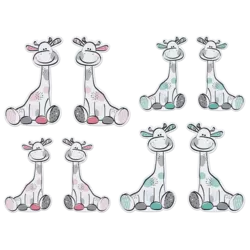 Tess - Drieluik geboortekaartje met girafjes applicatie