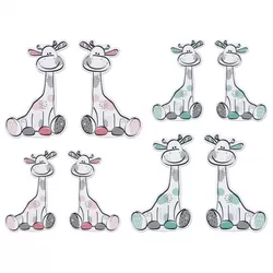 Zoë Yara - Drieluik geboortekaartje met girafjes tweeling