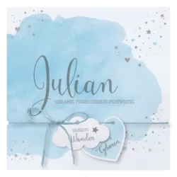 Julian - Blauw waterverf wolkje