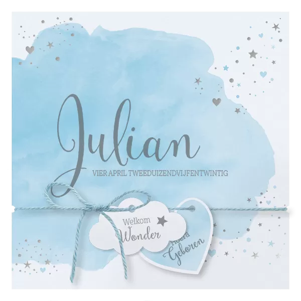 Julian - Blauw waterverf wolkje
