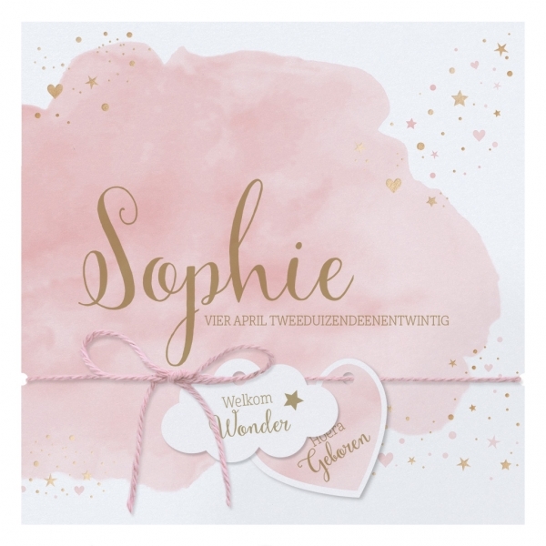 Sophie - Roze waterverf wolkje