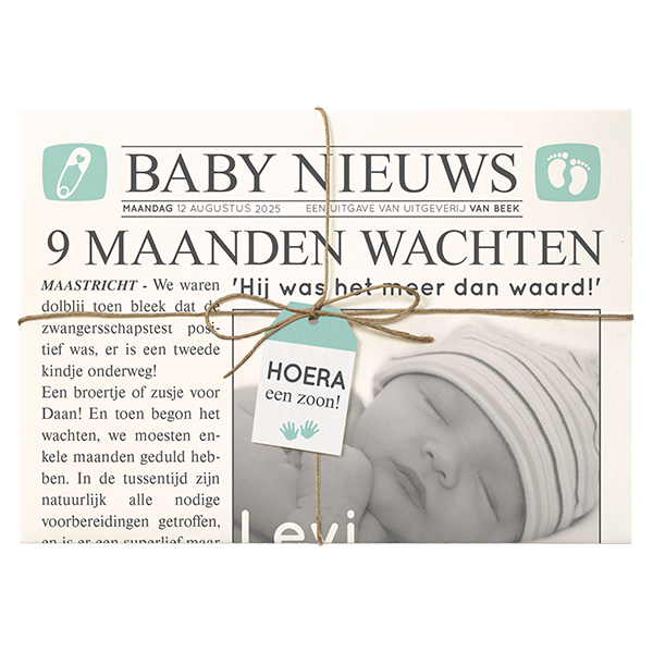 Geboortekaartjes voor een jongen - geboortekaartje 718020J