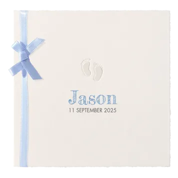 Jason - Oud-Hollands met voetjes en blauw lint