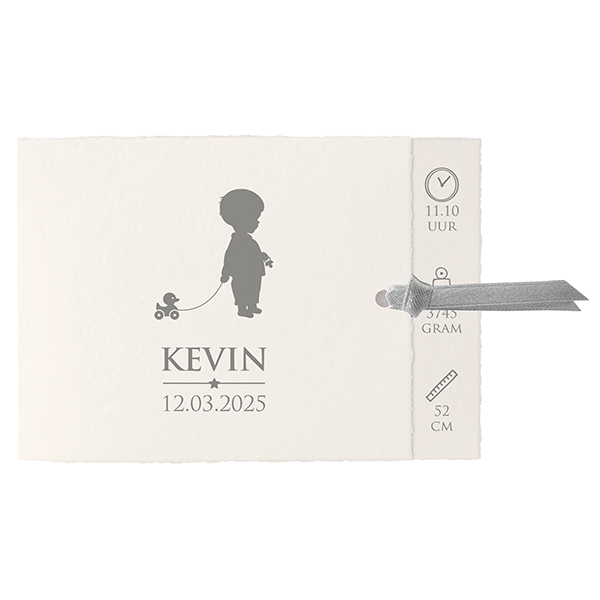Kevin - Klassiek met lint grijs silhouet