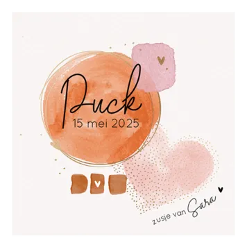 Puck - Aquarel cirkel en hart