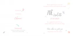 Geboortekaart Zoë - Waterverf bloemen en vlinders